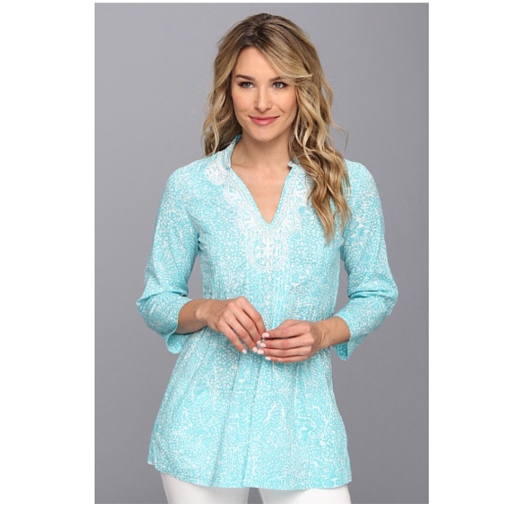 Lilly Pulitzer | Blue Beaded Sarasota Tunic Top